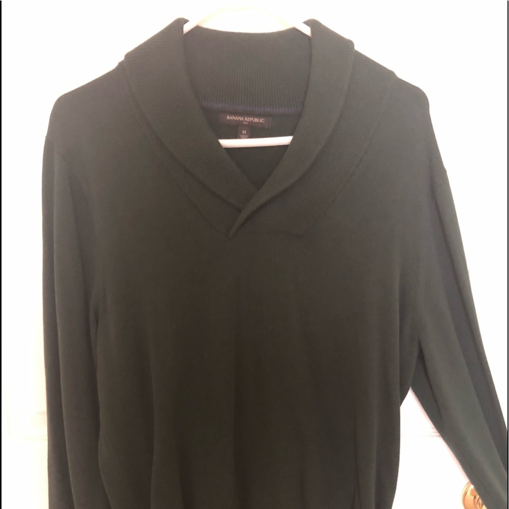Mens French-Rib Shawl-Collar Pullover